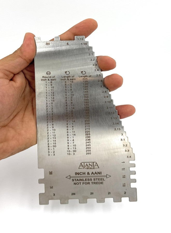 Aone Ajanta Bangle & Bracelet Big Scale Gauge in Inch, Aani & Metric for Measuring Sizes of Bangles & Bracelets for Showroom, Workshop, Goldsmith, Jewellery Making & Repair, Hobby Crafts DIY - Image 2